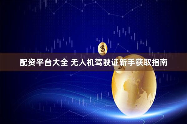 配资平台大全 无人机驾驶证新手获取指南